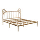 Metal Bed with Headboard High Profile Open-Frame Bed in Gold Finish Brushed Brass Clearhalo 'Bedroom Furniture' 'Beds' 'furn' 'furn_beds' 'Furniture' 5505163