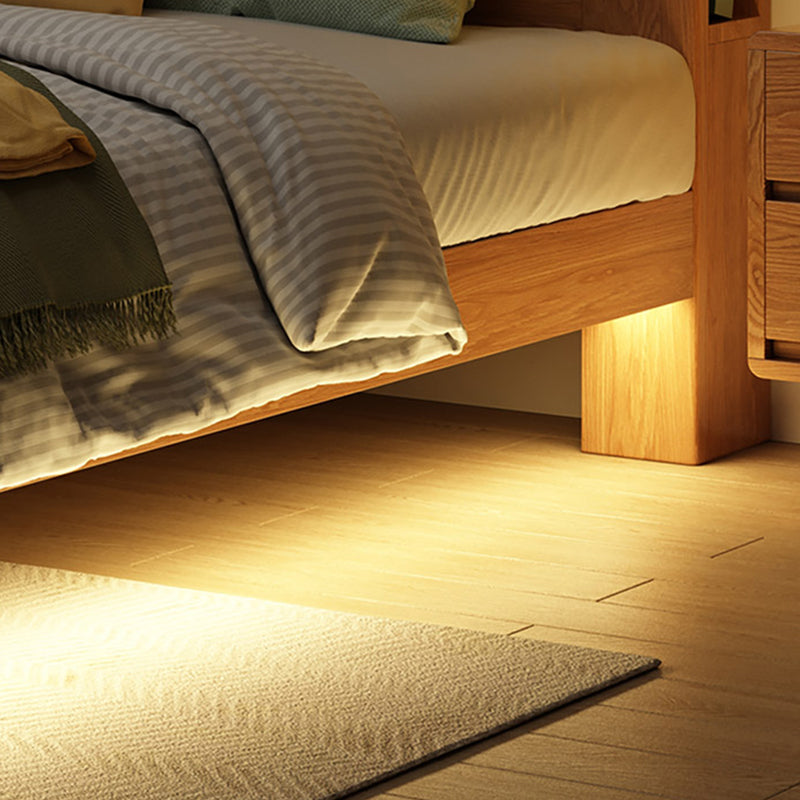 Letto standard a basso profilo standard scandinavo in legno massiccio