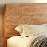 Low Profile Standard Bed Scandinavian Solid Wood Upholstered Bed Set