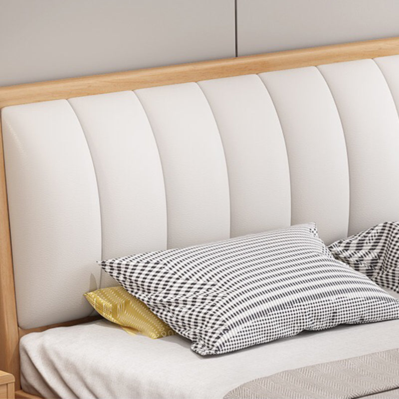 Letto standard di legno di pino scandinavo con testiera del pannello rettangolare