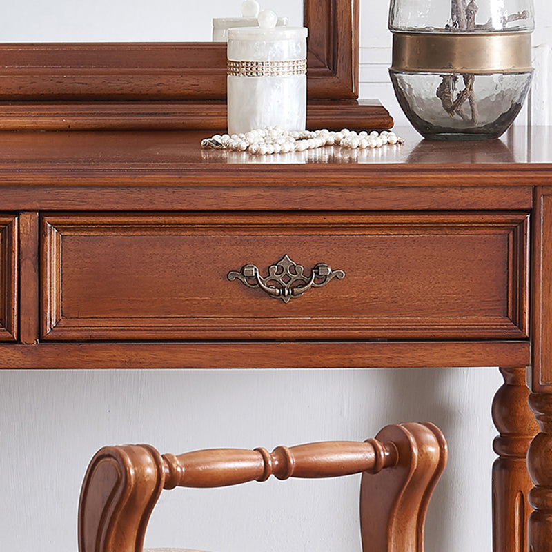 Tavolo da toeletta da toeletta tradizionale in legno 2-cassetto di cambio di vanità scrivania