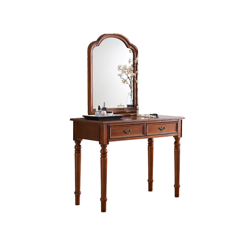 Tavolo da toeletta da toeletta tradizionale in legno 2-cassetto di cambio di vanità scrivania