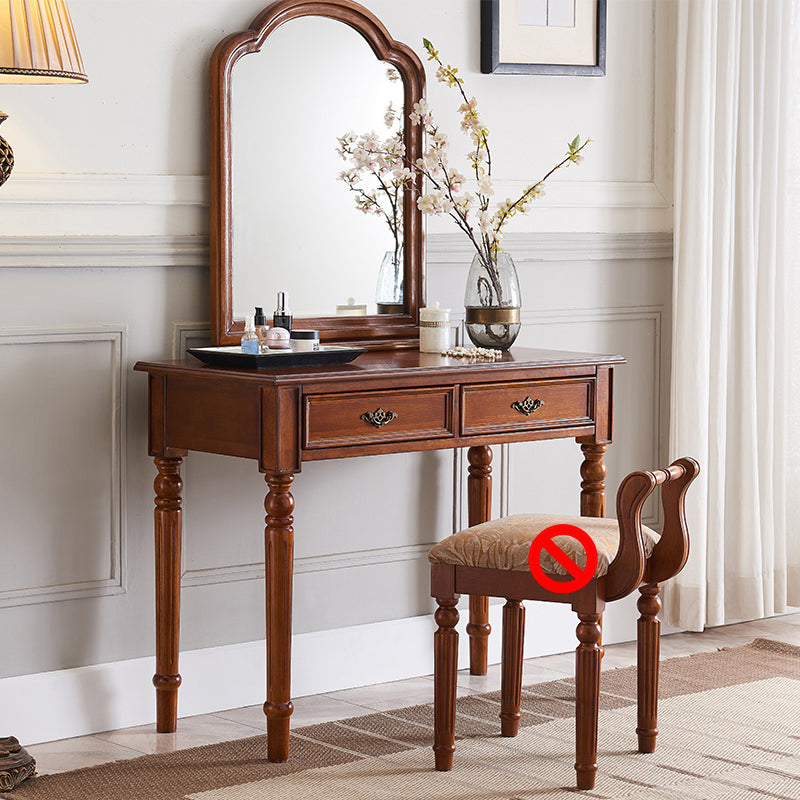 Tavolo da toeletta da toeletta tradizionale in legno 2-cassetto di cambio di vanità scrivania