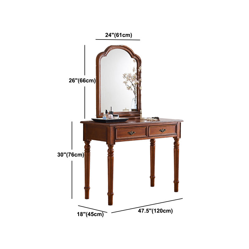 Tavolo da toeletta da toeletta tradizionale in legno 2-cassetto di cambio di vanità scrivania