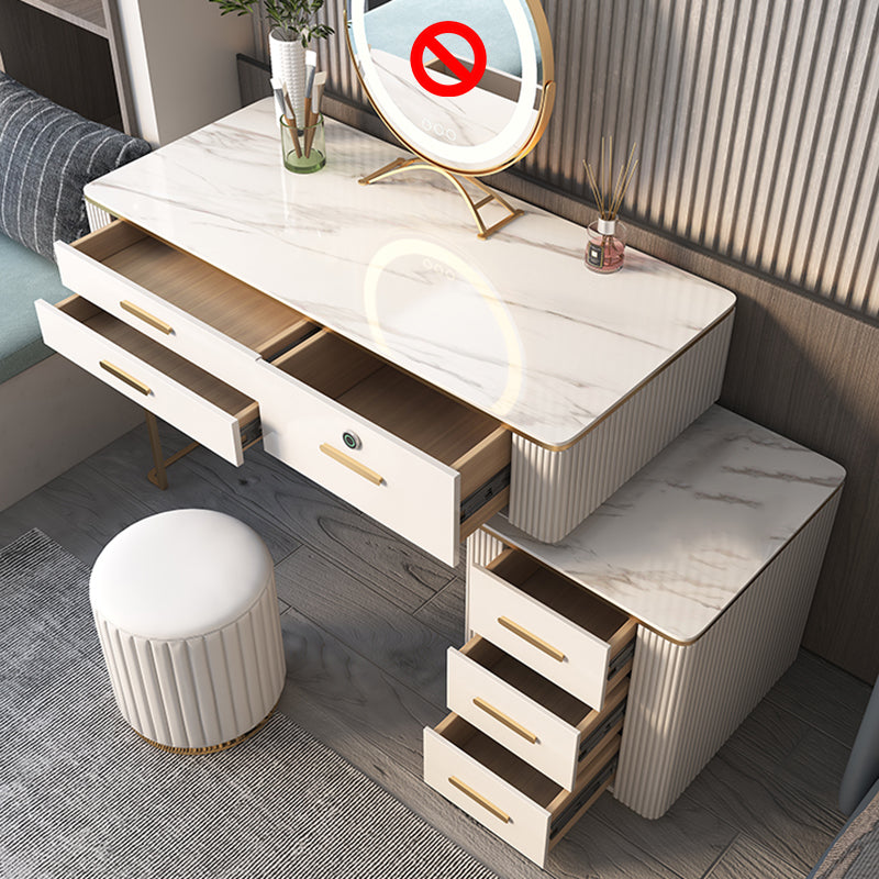 Tavolo da toeletta da toeletta per trucco in legno glam con cassetto