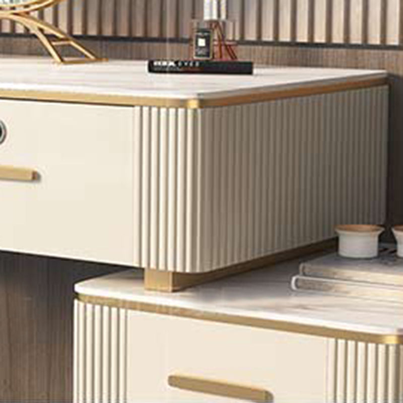 Glam Wood Make-up Vanity Slate Top Vanity Cashing with Duwink