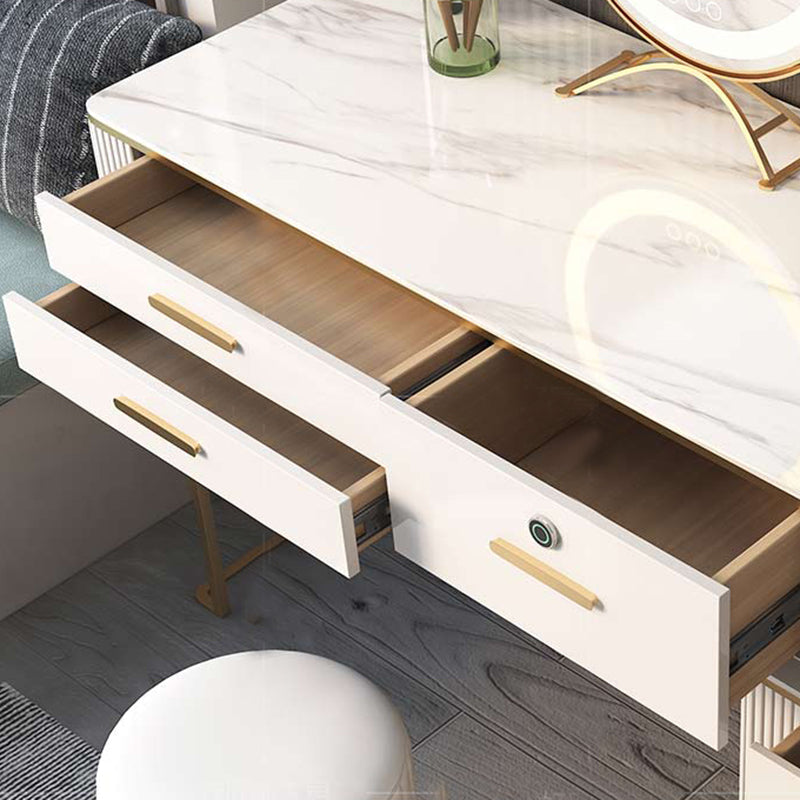 Tavolo da toeletta da toeletta per trucco in legno glam con cassetto