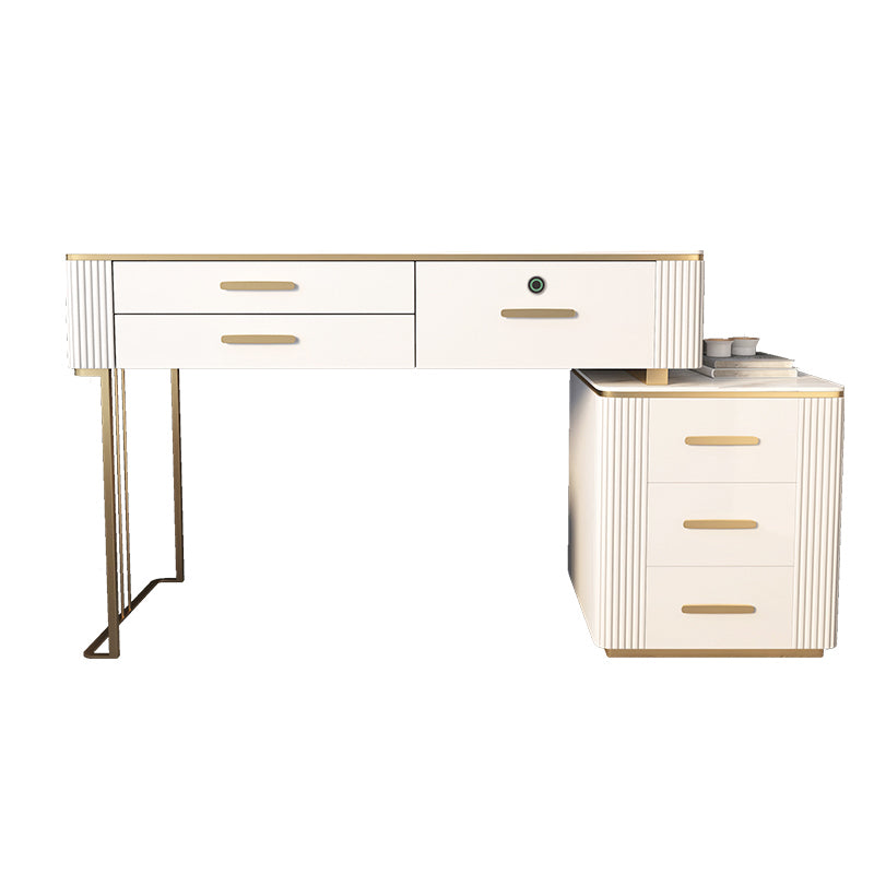 Tavolo da toeletta da toeletta per trucco in legno glam con cassetto