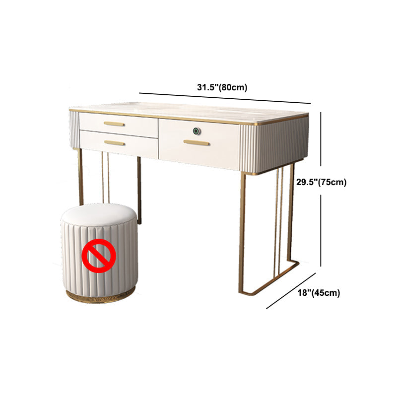 Tavolo da toeletta da toeletta per trucco in legno glam con cassetto