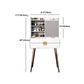 Vanité de maquillage en bois contemporain Ensemble de coiffeuse de 2 dessins avec miroir