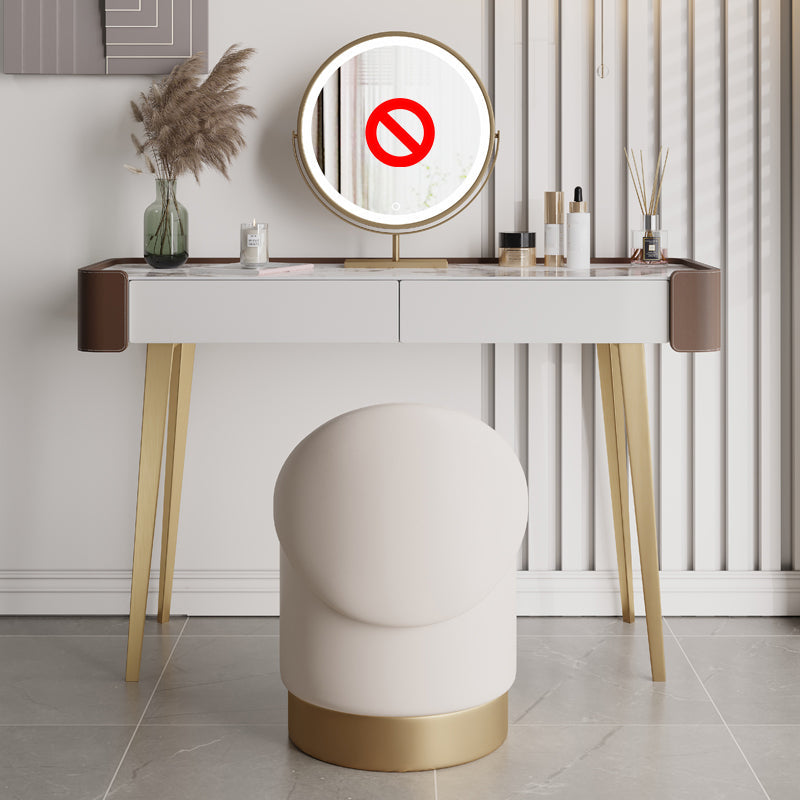 Tavolo da toeletta da toeletta da 2-cadder con trucco in pelle in pelle