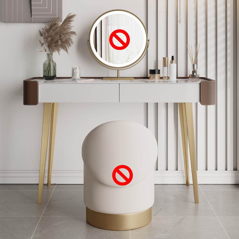 Tavolo da toeletta da toeletta da 2-cadder con trucco in pelle in pelle