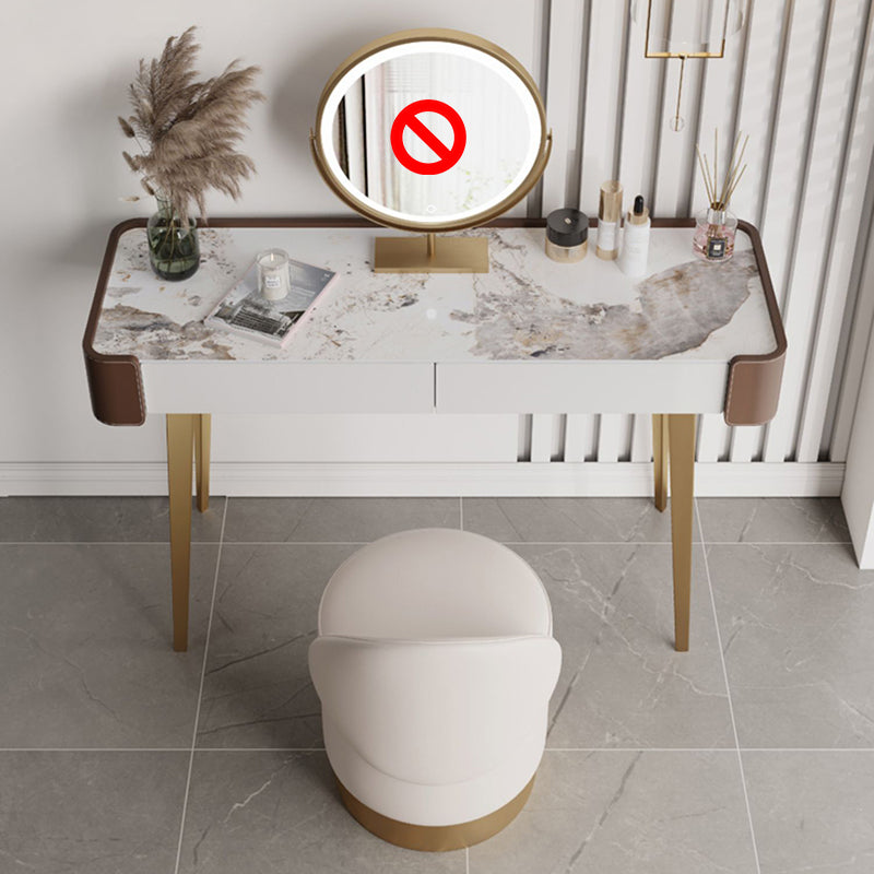 Tavolo da toeletta da toeletta da 2-cadder con trucco in pelle in pelle