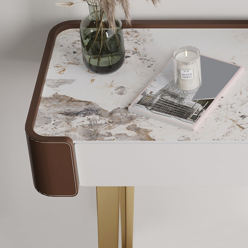 Tavolo da toeletta da toeletta da 2-cadder con trucco in pelle in pelle