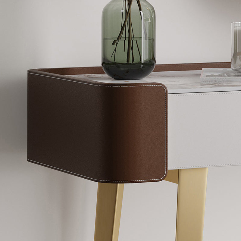 Tavolo da toeletta da toeletta da 2-cadder con trucco in pelle in pelle