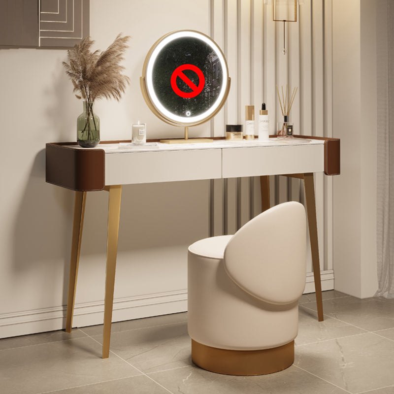 Tavolo da toeletta da toeletta da 2-cadder con trucco in pelle in pelle