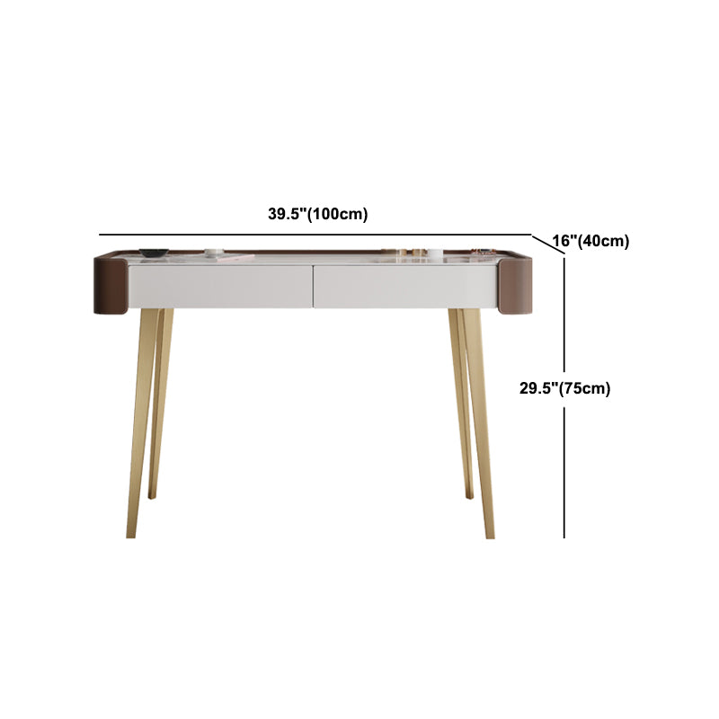 Tavolo da toeletta da toeletta da 2-cadder con trucco in pelle in pelle