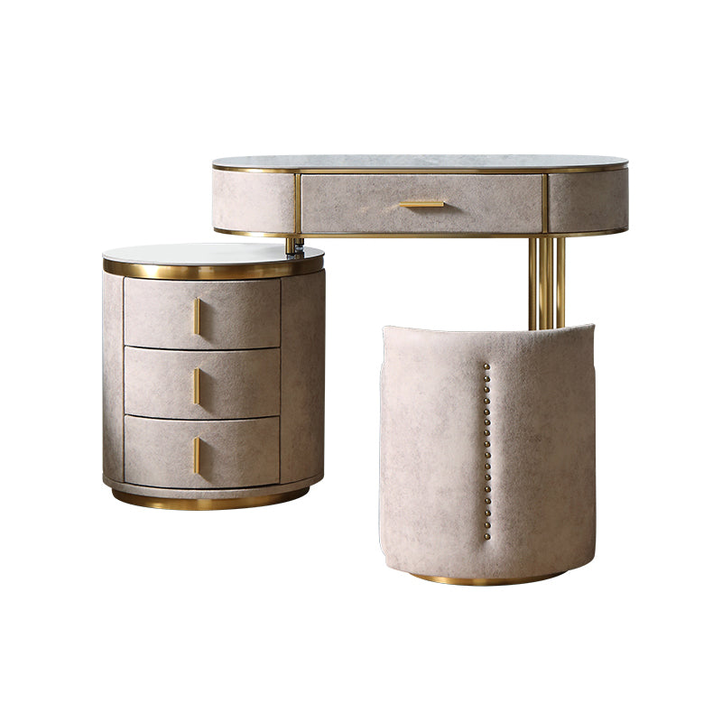 Houten en leisteen make -up ijdelheid bureau tafel glam make -up ijdelheid bureau