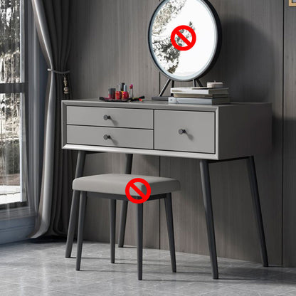 Contemporary Wood Vanity Makeup Table Set 3 Drawer Dressing Table