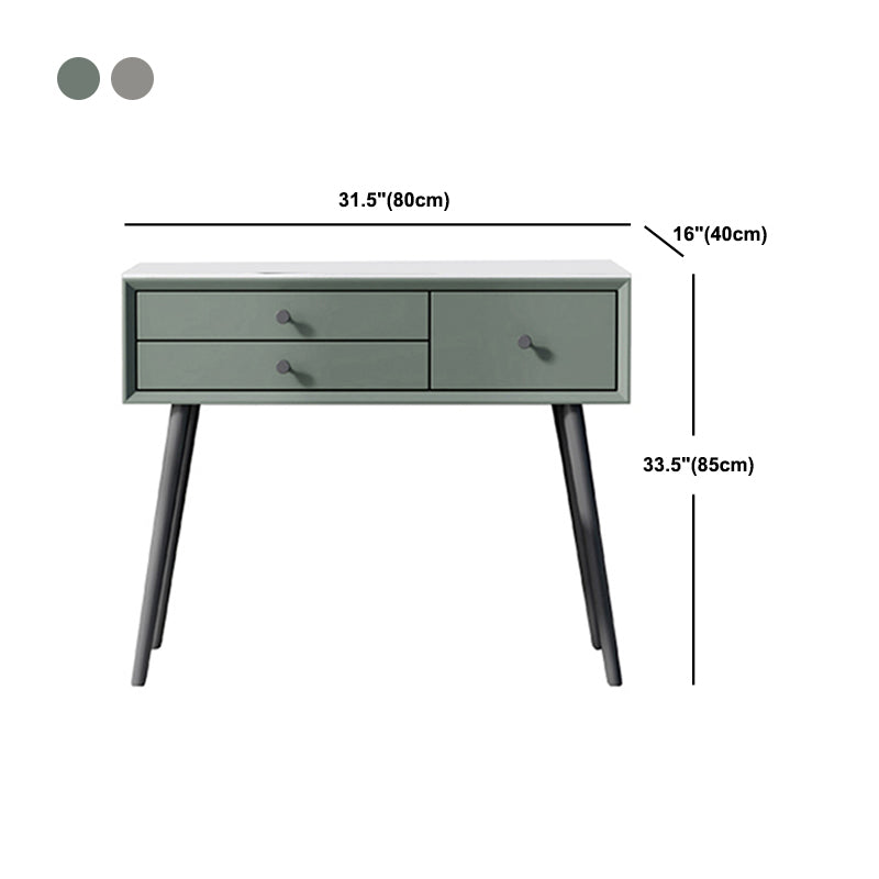 Hedendaagse houten ijdelheid make -uptafel set 3 ladekapida