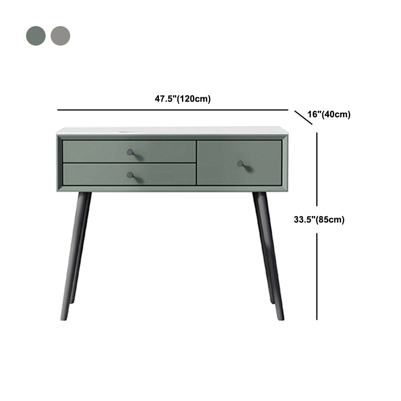 Hedendaagse houten ijdelheid make -uptafel set 3 ladekapida