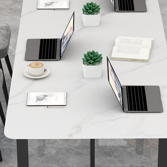 Rectangle Office Table Industrial Meeting Desk with Sled Base Clearhalo 'furn' 'furn_office_desk' 'Furniture' 'Office Desks' 'Office Furniture' 'office_desk' 5509661