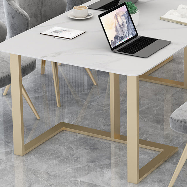 Rectangle Office Table Industrial Meeting Desk with Sled Base Clearhalo 'furn' 'furn_office_desk' 'Furniture' 'Office Desks' 'Office Furniture' 'office_desk' 5509662