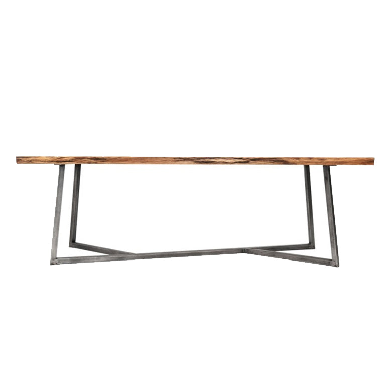 Rechteckisch des Industriekiefernholz -Office -Schreibtischs mit Metallbasis