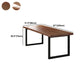 Modern Style Writing Desk Solid Wood Office Desk with Metal Base