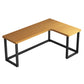 Solid Wood Writing Desk Industrial Style L-Shape Writing Desk for Home Office