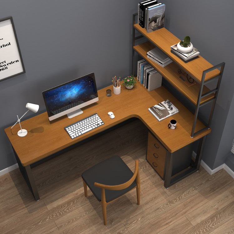 Solid Wood Home Writing Table Industrial L-Shape Fixed Working Table Clearhalo 'furn' 'furn_office_desk' 'Furniture' 'Office Desks' 'Office Furniture' 'office_desk' 5509841