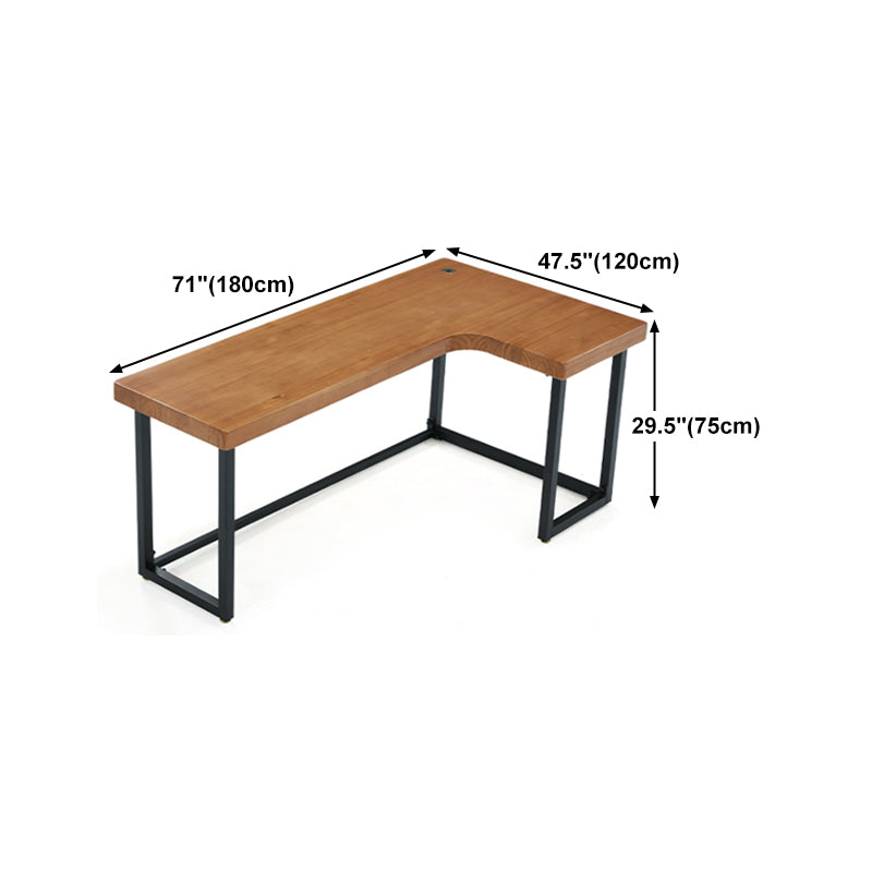 Solid Wood Home Writing Table Industrial L-Shape Fixed Working Table Clearhalo 'furn' 'furn_office_desk' 'Furniture' 'Office Desks' 'Office Furniture' 'office_desk' 5509849