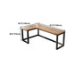 Industrial Office Desk L-Shape Solid Wood Writing Table for Home