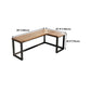 Industrial Office Desk L-Shape Solid Wood Writing Table for Home