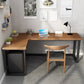 L-Shape Writing Table Industrial Solid Wood Fixed Home Working Table 63"L x 31.5"W x 29.5"H Clearhalo 'furn' 'furn_office_desk' 'Furniture' 'Office Desks' 'Office Furniture' 'office_desk' 5509879