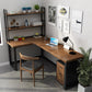 L-Shape Writing Table Industrial Solid Wood Fixed Home Working Table Clearhalo 'furn' 'furn_office_desk' 'Furniture' 'Office Desks' 'Office Furniture' 'office_desk' 5509885