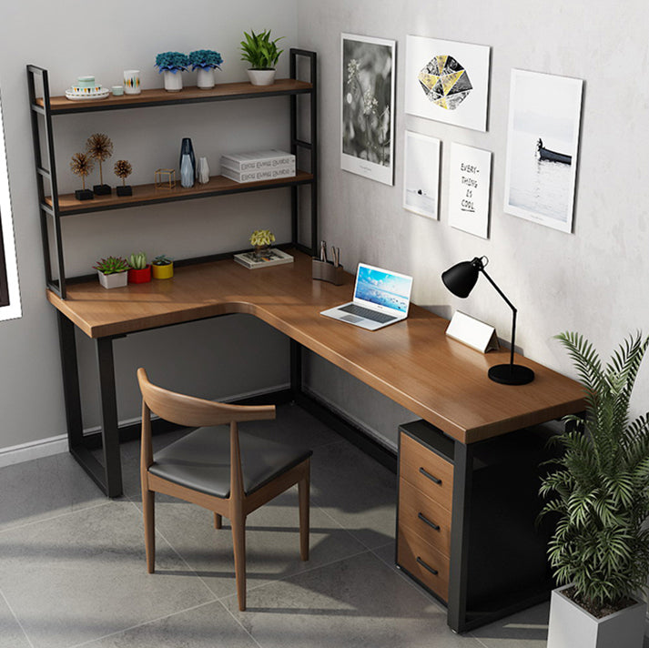 L-Shape Writing Table Industrial Solid Wood Fixed Home Working Table Clearhalo 'furn' 'furn_office_desk' 'Furniture' 'Office Desks' 'Office Furniture' 'office_desk' 5509885