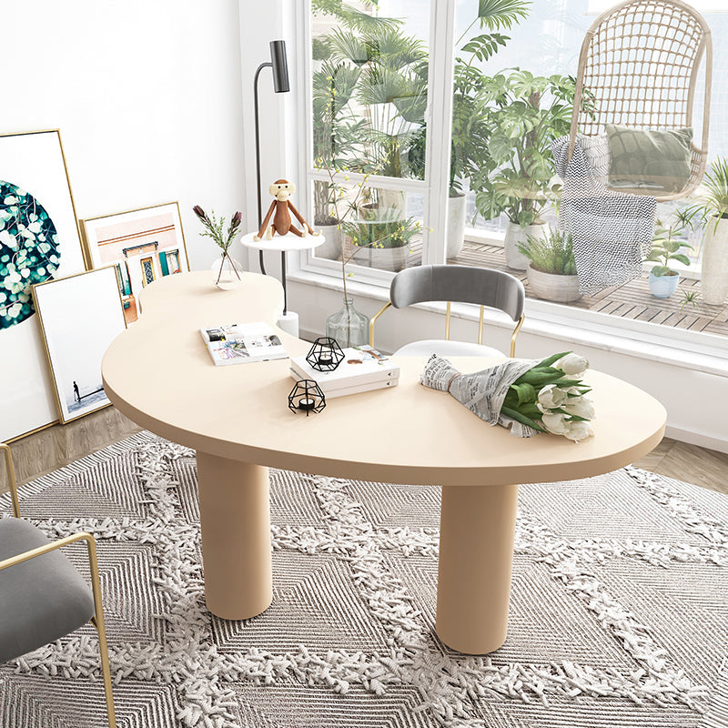 パインソリッドウッドライティングデスクインダストリアルスタイルの台座ベースオフィスデスク