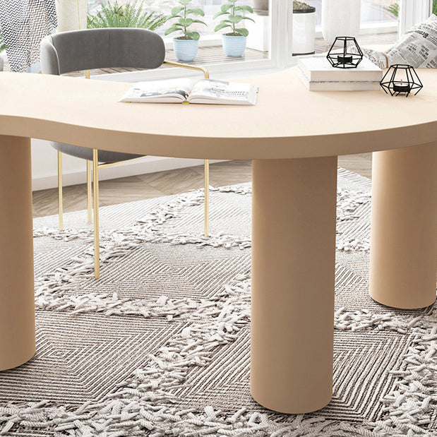 パインソリッドウッドライティングデスクインダストリアルスタイルの台座ベースオフィスデスク