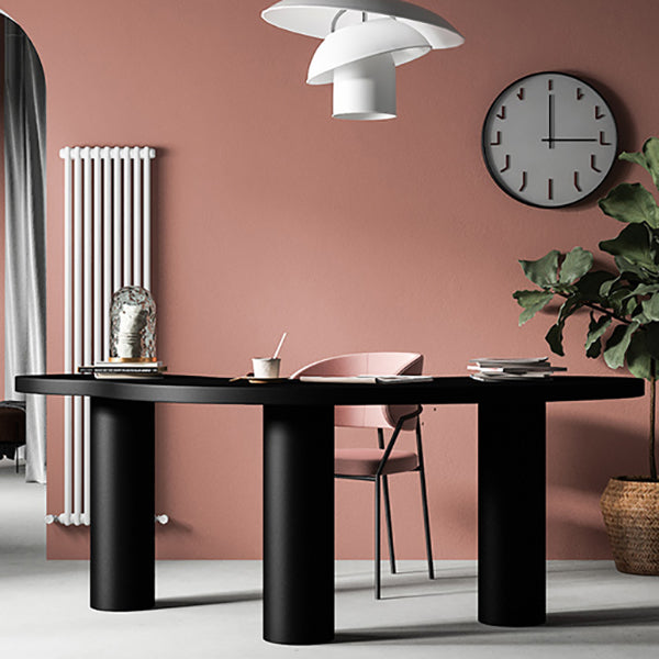 パインソリッドウッドライティングデスクインダストリアルスタイルの台座ベースオフィスデスク