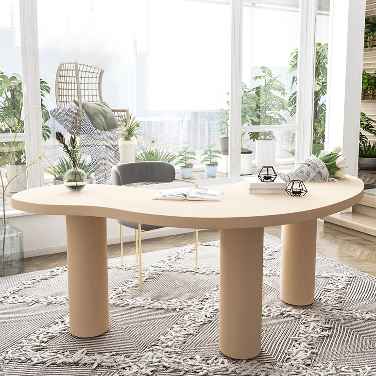 パインソリッドウッドライティングデスクインダストリアルスタイルの台座ベースオフィスデスク