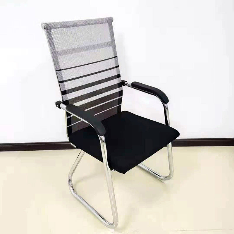 Schreibtischstuhl in Schwarz, Grau und Beige, moderner Bürostuhl mit mittlerer/hoher Rückenlehne