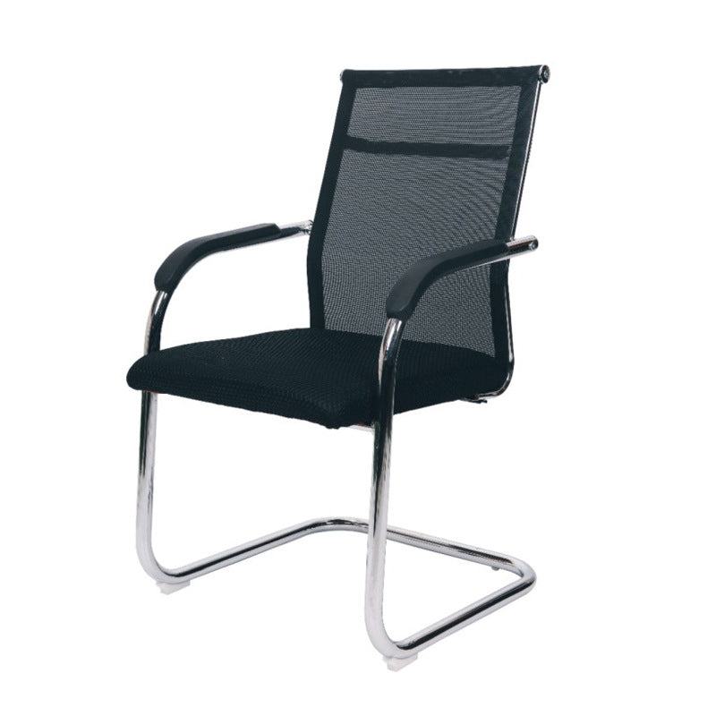 Modern Black Steel Desk Chair with Mid Back and High Back Home Office Chair Black 1 Piece High-Back (Over 22 in.) Clearhalo 'furn' 'furn_office_chair' 'Furniture' 'Office Chairs' 'Office Furniture' 'office_chair' 5510303