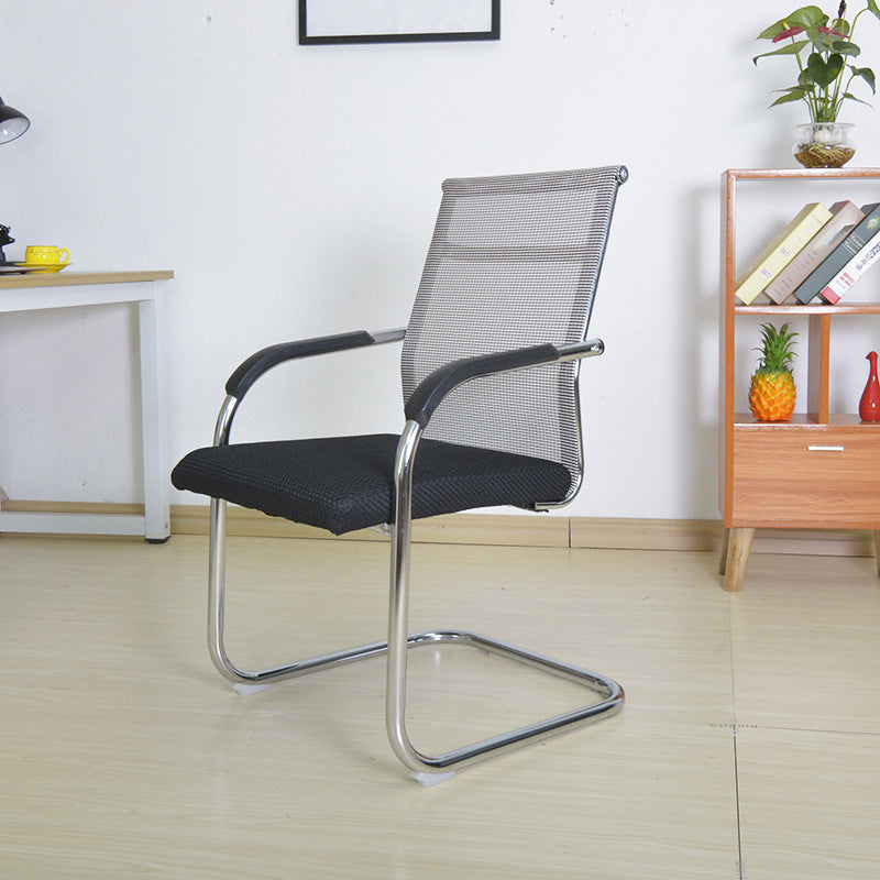 Modern Black Steel Desk Chair with Mid Back and High Back Home Office Chair Khaki 1 Piece Mid-Back (14-22 in.) Clearhalo 'furn' 'furn_office_chair' 'Furniture' 'Office Chairs' 'Office Furniture' 'office_chair' 5510305