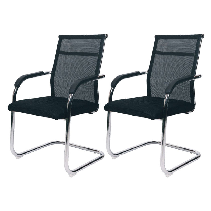 Modern Black Steel Desk Chair with Mid Back and High Back Home Office Chair Black 2 Piece Set High-Back (Over 22 in.) Clearhalo 'furn' 'furn_office_chair' 'Furniture' 'Office Chairs' 'Office Furniture' 'office_chair' 5510312