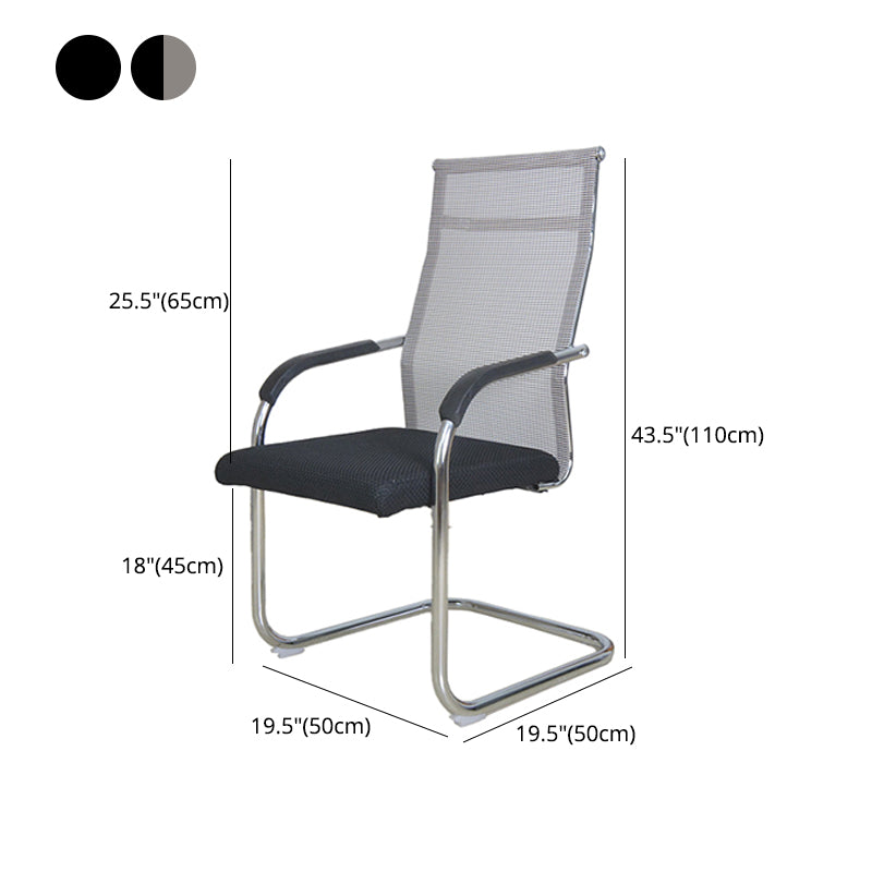Modern Black Steel Desk Chair with Mid Back and High Back Home Office Chair Clearhalo 'furn' 'furn_office_chair' 'Furniture' 'Office Chairs' 'Office Furniture' 'office_chair' 5510327