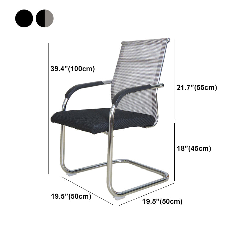 Modern Black Steel Desk Chair with Mid Back and High Back Home Office Chair Clearhalo 'furn' 'furn_office_chair' 'Furniture' 'Office Chairs' 'Office Furniture' 'office_chair' 5510328