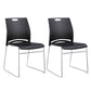 Low Back Office Chair Plastic/Fabric Upholstery Task Chair with Stainless Steel Legs Matte Black 2 Piece Set Clearhalo 'furn' 'furn_office_chair' 'Furniture' 'Office Chairs' 'Office Furniture' 'office_chair' 5510331