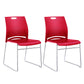 Low Back Office Chair Plastic/Fabric Upholstery Task Chair with Stainless Steel Legs Red 2 Piece Set Clearhalo 'furn' 'furn_office_chair' 'Furniture' 'Office Chairs' 'Office Furniture' 'office_chair' 5510338