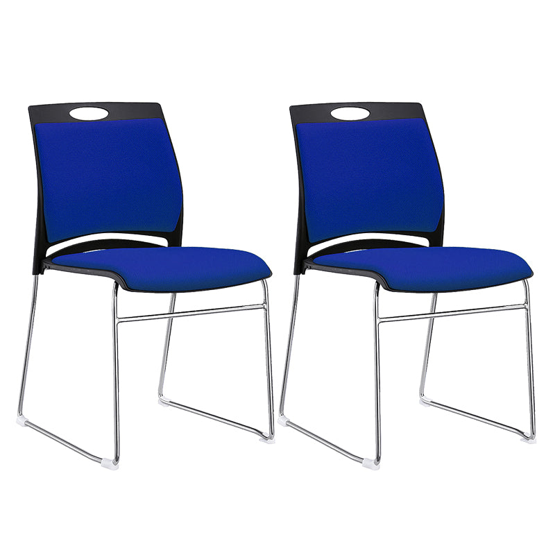 Low Back Office Chair Plastic/Fabric Upholstery Task Chair with Stainless Steel Legs Purplish Blue 2 Piece Set Clearhalo 'furn' 'furn_office_chair' 'Furniture' 'Office Chairs' 'Office Furniture' 'office_chair' 5510351